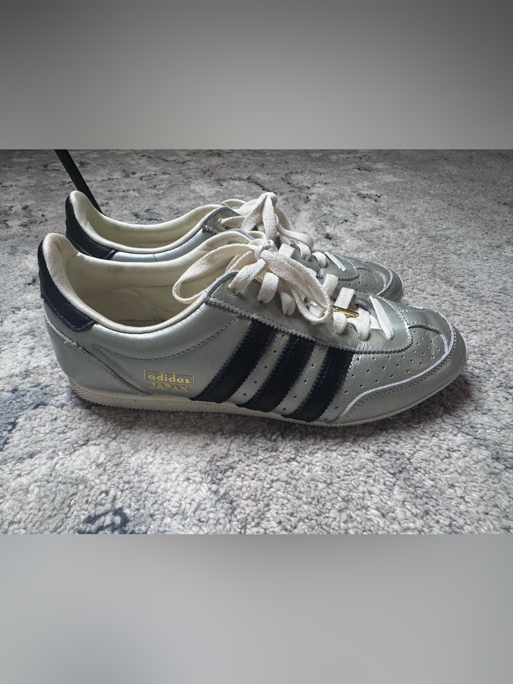 adidas Japan alumina black metallic silver sneaker size 8.5 women's